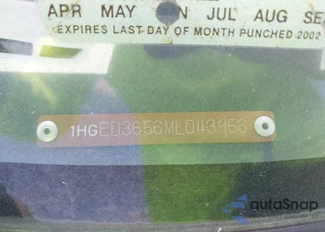 1991 Honda Civic z USA, uszkodzony, nr VIN 3454788